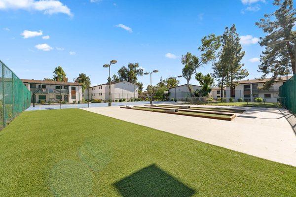 Sports Court with Cornhole