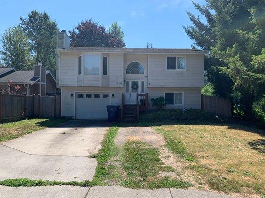 The previous owners had started using the yard as a second parking area.