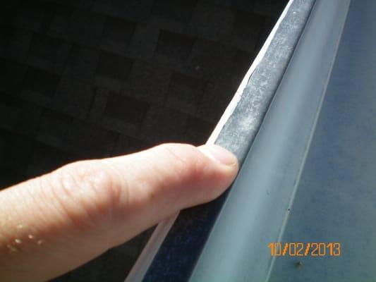 Hail Damaged Gutter