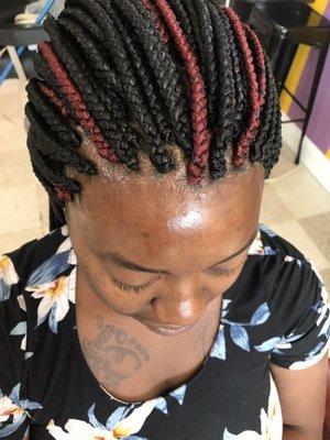 Medium size box braids