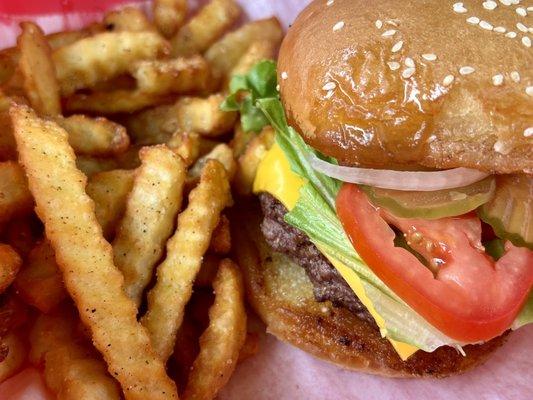 Burger and fries