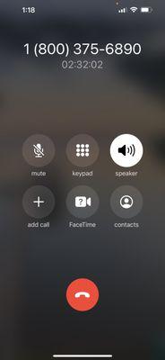 Over 2 1/2 hours on hold with customer care