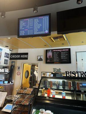 Menu above the counter