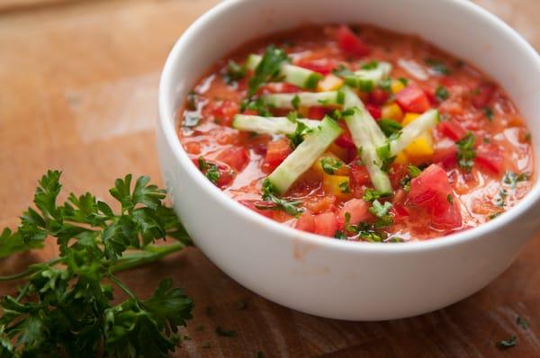 Gazpacho, a refreshing cold summer soup