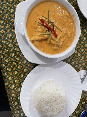 Panang Curry and rice