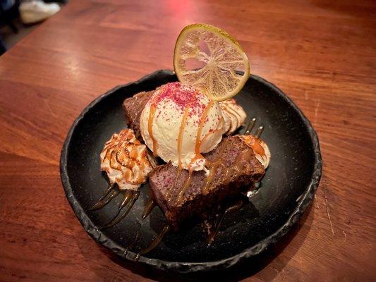 Ube brownie sundae