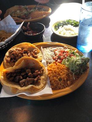 Lunch. Guacamole and pastor tacos.