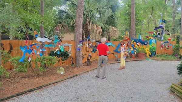 Abstractionist  Stephen Kishel and Val G at the sculpture garden.