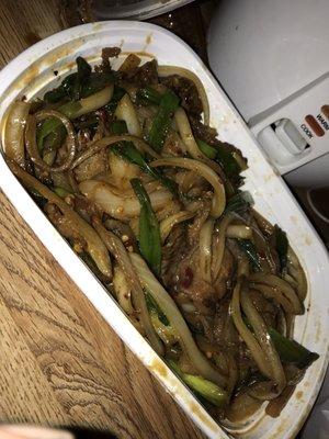 This is the chefs special Mongolian beef! #veryyummy & don't be afraid of spice, there's only a small hint of it!