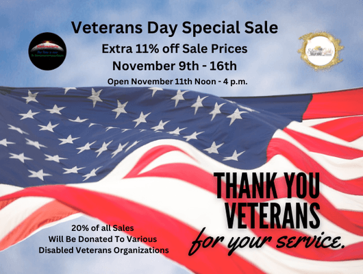 Special Veterans Day Sales Event Now thru 11/16 - save an additional 11% off All Our Sales Items at Worksmarter4u & Silver & Gold Solutions