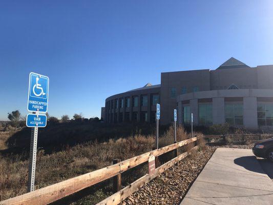 Side view of library