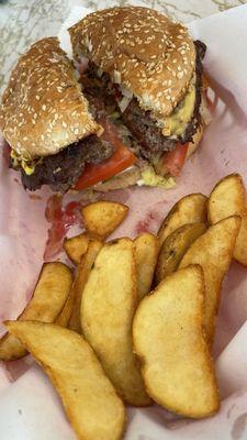 Big Cheese Squeeze Burger  French Fried Potato Wedges