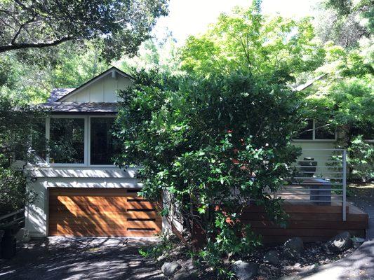 beautiful natural cedar garage door two years later still beautiful