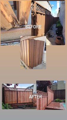 Transform your property with a stunning new fence that revitalizes your space, as shown in this before and after comparison.