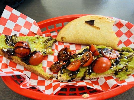 Avocado Toast and Chicken Empanada