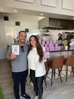 Mona Navid, Rudy Padrol, Red Songbird Foundation and Pinkbox Donuts