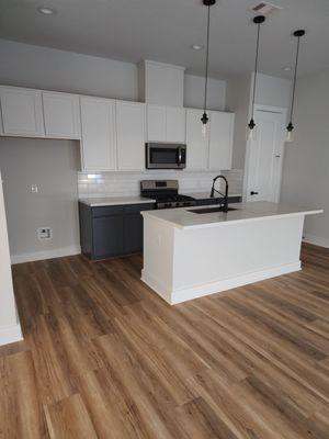 Counter top, and LVT installed