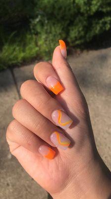 Acrylic Nails with Regular polish