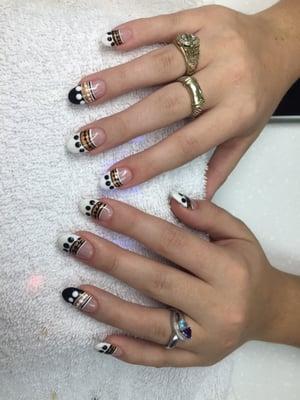 Fullest hafl moon gels nails done by Michelle