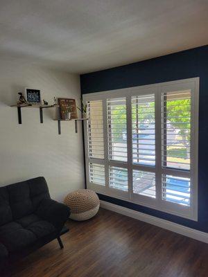 Open Louvers on Hidden Tilt Plantation Shutters with Custom Shutters