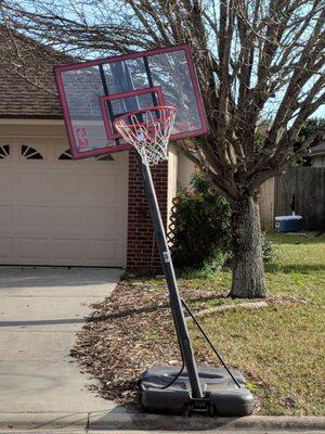 "It was already like that."  My kids were playing basketball the day before, sir, and it definitely was not like that.