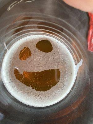 Smiley face in my beer