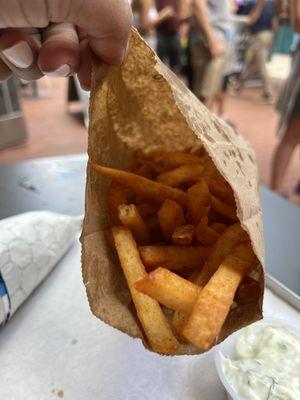 Crispy fries were the best part of the meal!