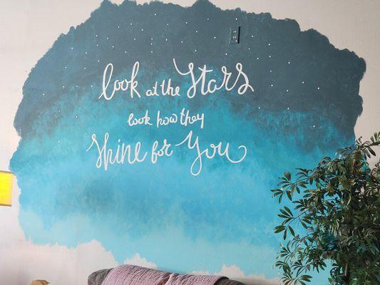 Chill vibes & selfie murals inside and outside