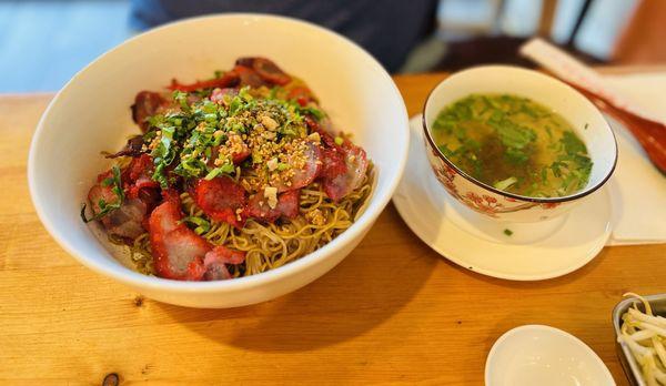 Dried Style Noodles with Char Sui and broth