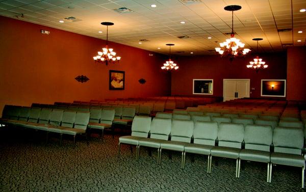 Our Large chapel seats over 250+ comfortably