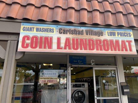 Outside laundromat