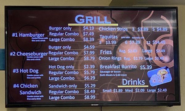 Grill menu