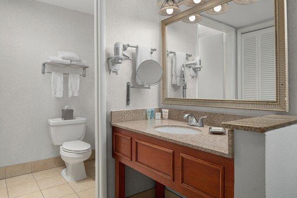 Standard bathroom in guest rooms at Carlsbad by the Sea Hotel