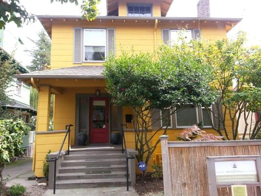 View of the Seattle Mindfulness Center. My entrance is along the side of the house off the driveway....