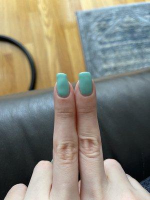 Crooked uneven nails