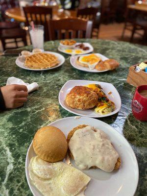 Country Fried Steak and Sweet Potato Biscuit