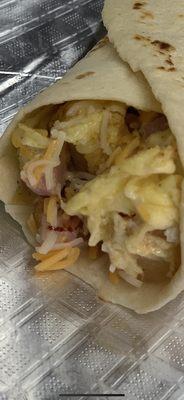 Ham Egg and Cheese burrito.