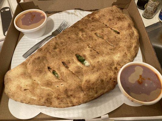 Large calzone. When they say large, they mean it.