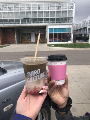 Our drinks outside the location