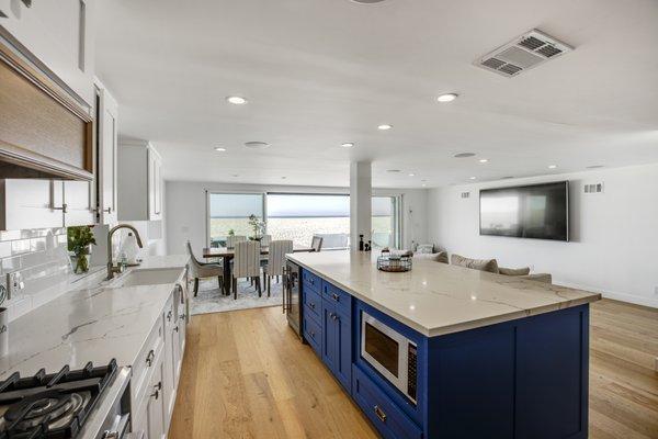 New beach house open kitchen with island