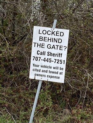 Signs tell you when the gate closes - if you get locked in, you'll have to get towed :(