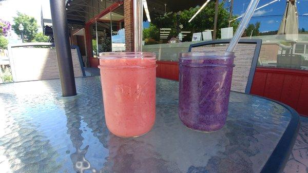 Strawberry Patch and Blueberry Blast Smoothies