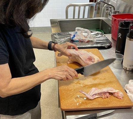 Cutting up a whole chicken