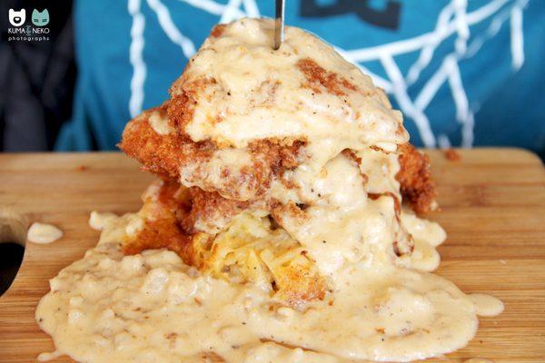 Chicken Fried Chicken with Mashed Potato Casserole