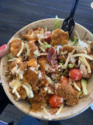 Salad with chicken tenders -delicious and huge!