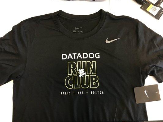 Nike Dri-Fit shirts printed for our office run club