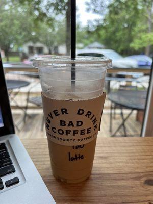 Iced lavender honey latte