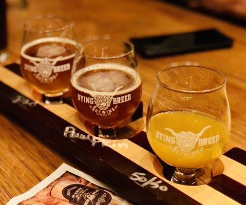 Beer flight minus the IPA that I donated to someone at my table