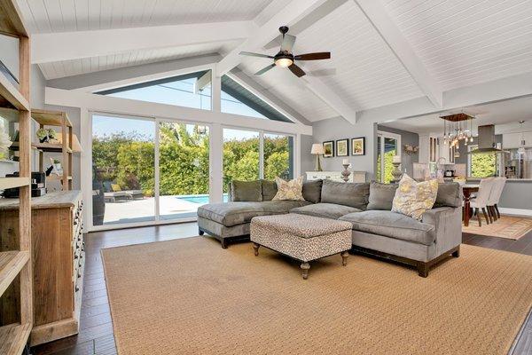 Patio sliding doors and transom windows (inside view)