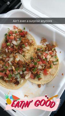 Chicken tacos with pico